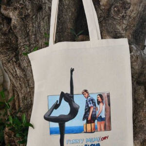 Shopper bag for tourists with print "Budva mem". Natural color. Shopper bag for tourists with print "Budva mem". Natural color