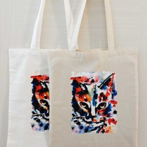 Two Shopper bag for tourists. Print "Cat".
Natural and white color. Two Shopper bag for tourists with print "Cat". Natural and white color.